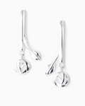 Charles Rennie Mackintosh Leaf & Rose Silver Earrings